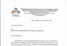 Ofício Diretores de Modalidades e Lideres de Categorias